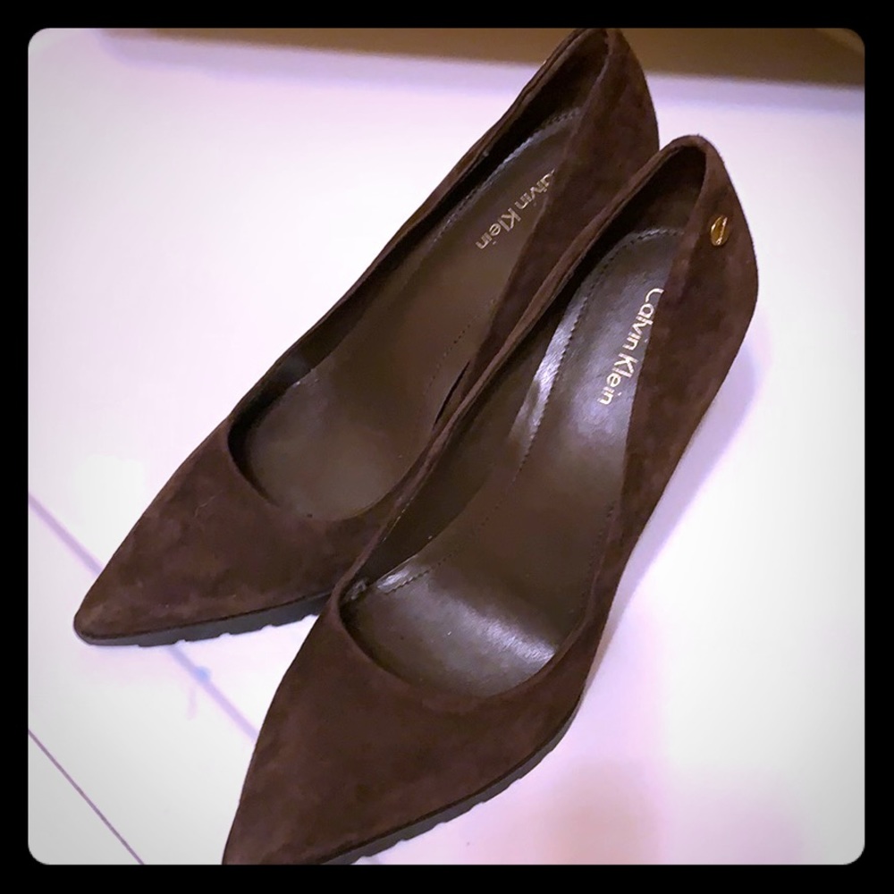 Calvin Klein Brown suede heels
